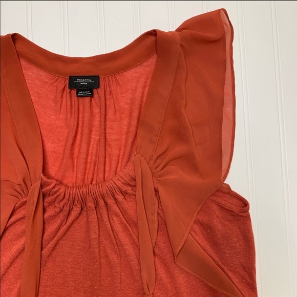 Anthropologie—Deletta—Dark Orange Top - Picture 4 of 16